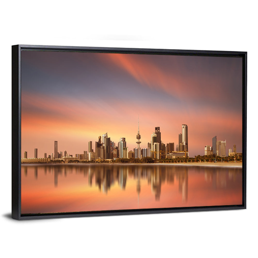 Kuwait City Skyline at Sunset Wall Art