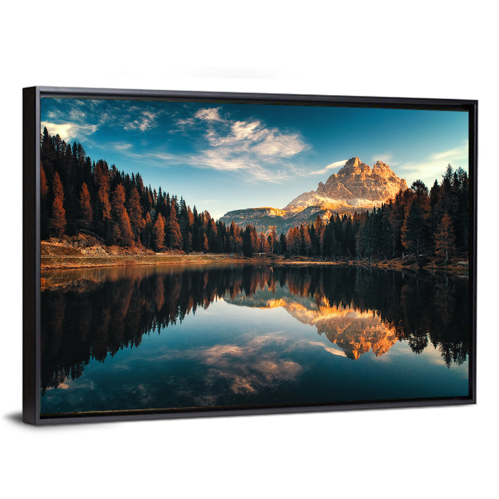 Lago Antorno Golden Hour Reflection Wall Art