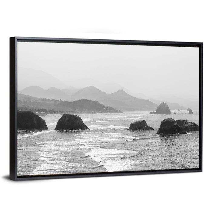 Haystack Rock, Cannon Beach Wall Art as a framed canvas