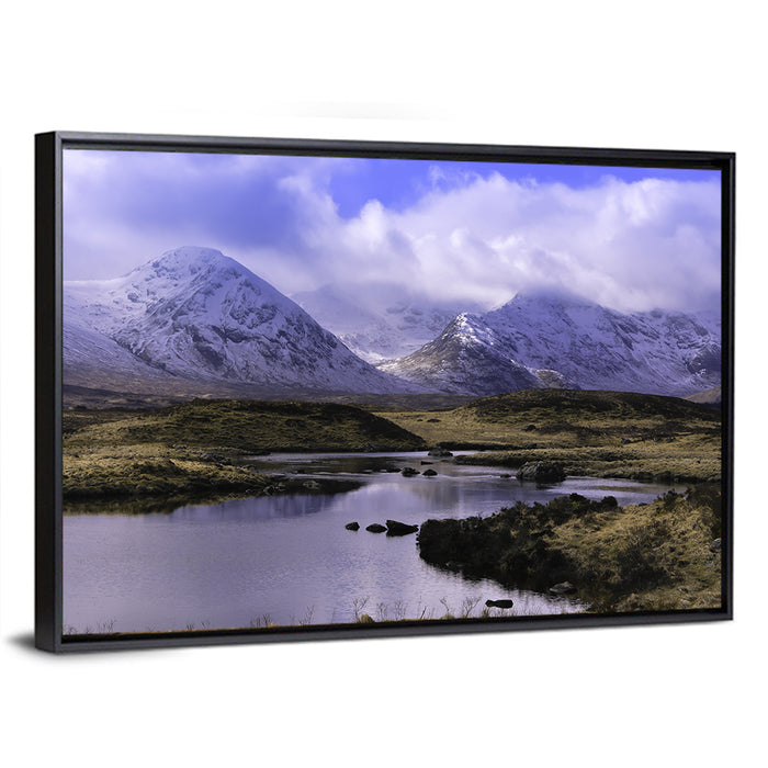Loch Tulla Hills Wall Art as a framed canvas