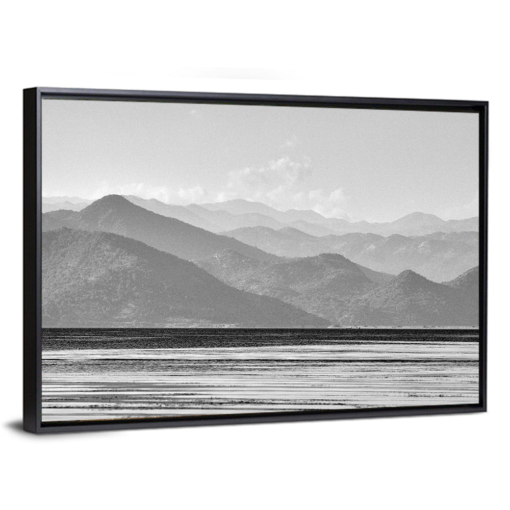 Skadar Lake Monochrome Landscape Wall Art