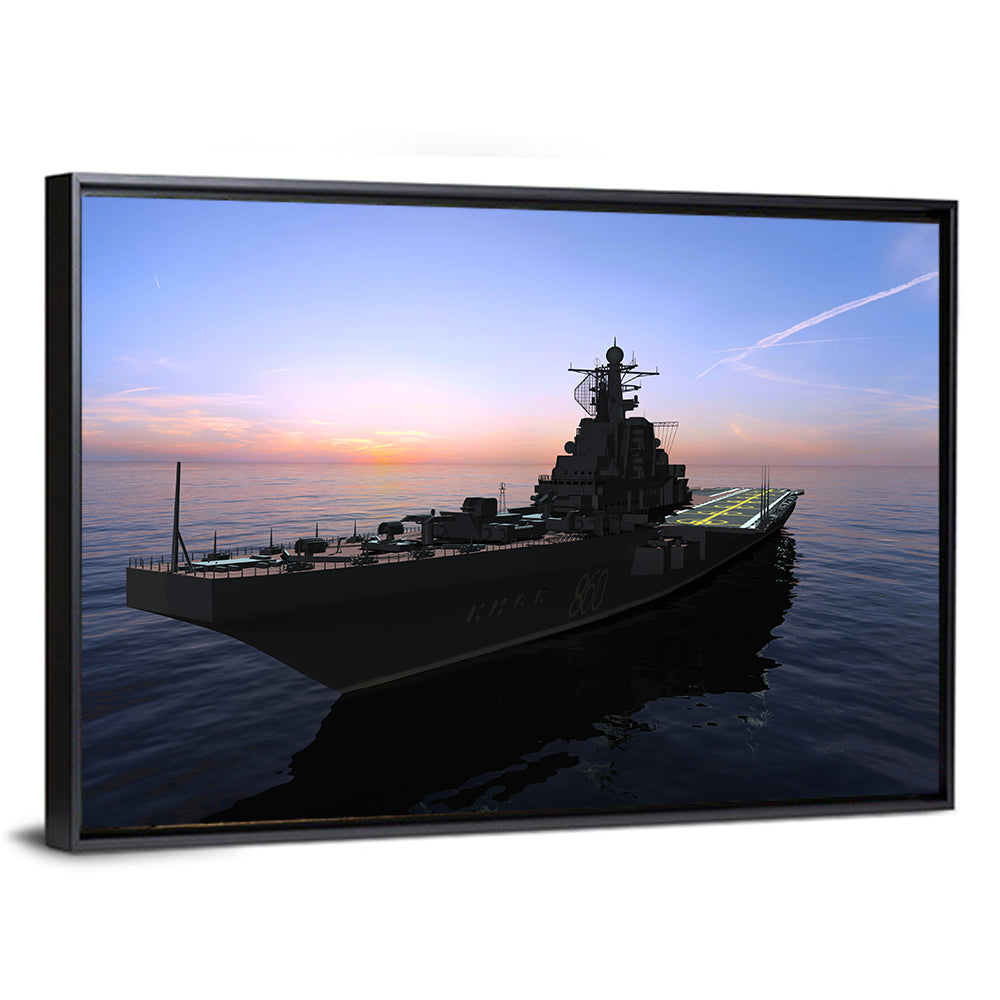 Aircraft Carrier 860 at Dusk Wall Art