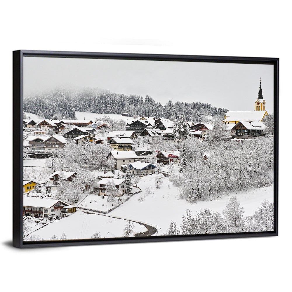 Oberstaufen Winter Village Wall Art