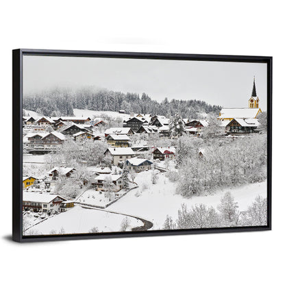 Oberstaufen Winter Village Wall Art