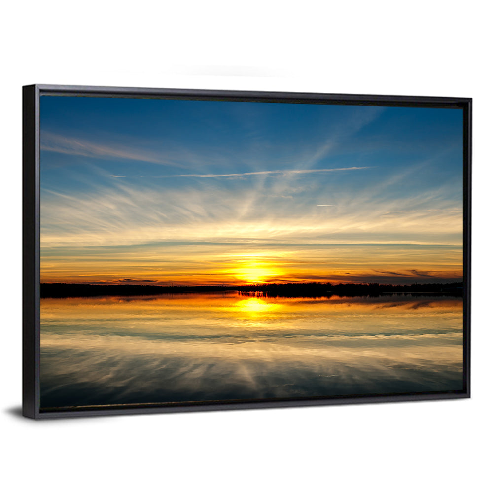 Oklahoma Lake Sunset Reflection Wall Art