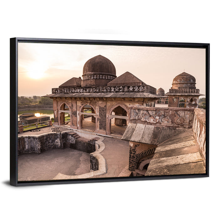 Jahaz Mahal, Mandu India Wall Art as a framed canvas