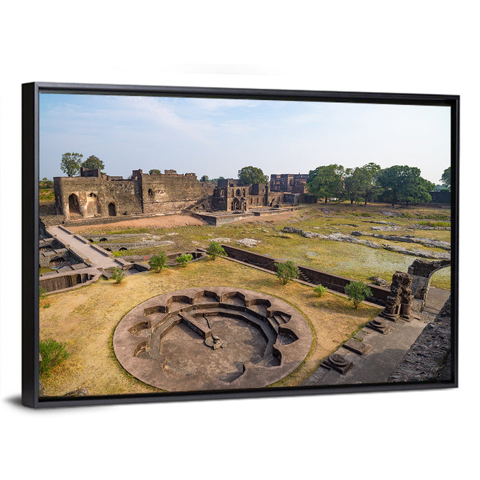 Bidar Fort Ruins Wall Art as a framed canvas