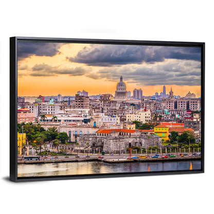 Havana Waterfront at Sunset Wall Art