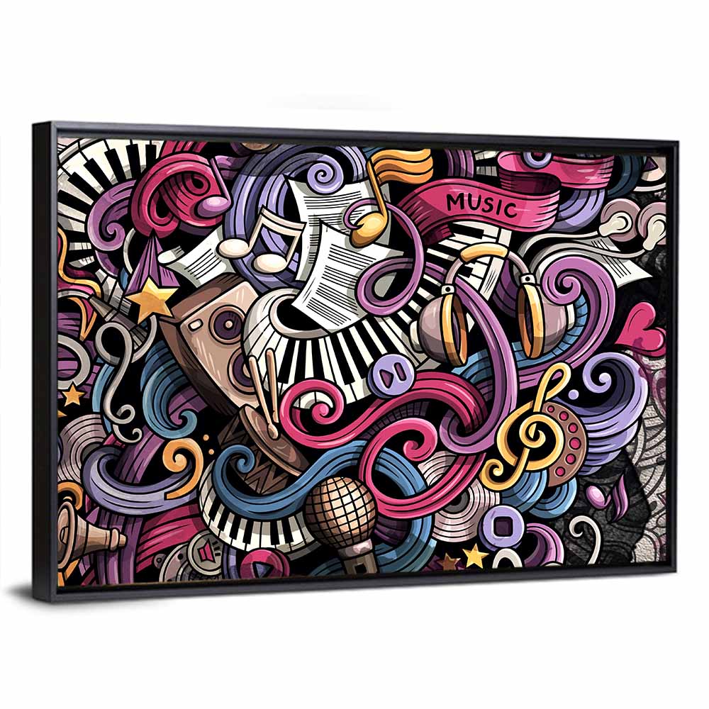 Music Doodle Illustration Wall Art