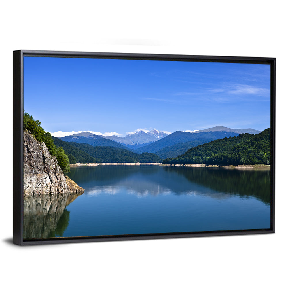 Cliffside Mountain Lake Reflection Wall Art