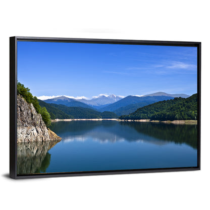 Cliffside Mountain Lake Reflection Wall Art