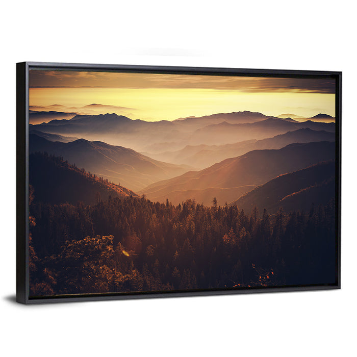 Sierra Nevada Mountains Wall Art as a framed canvas