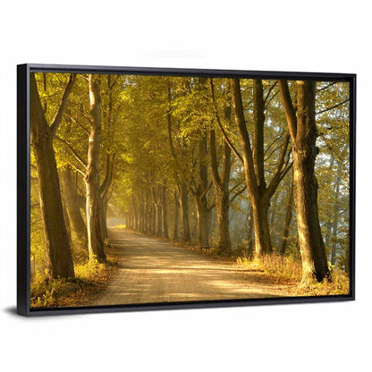 Autumn Road Through Golden Forest Wall Art