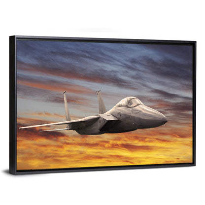 Sunset Fighter Jet Wall Art