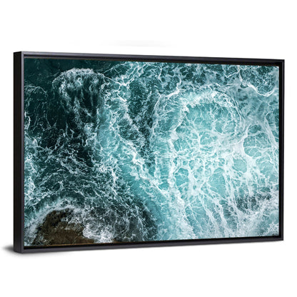 Aerial Ocean Waves with Sea Foam Wall Art
