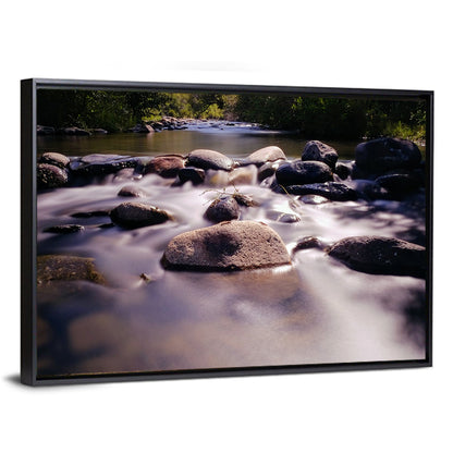 Truckee River Sunlit Rocks Wall Art