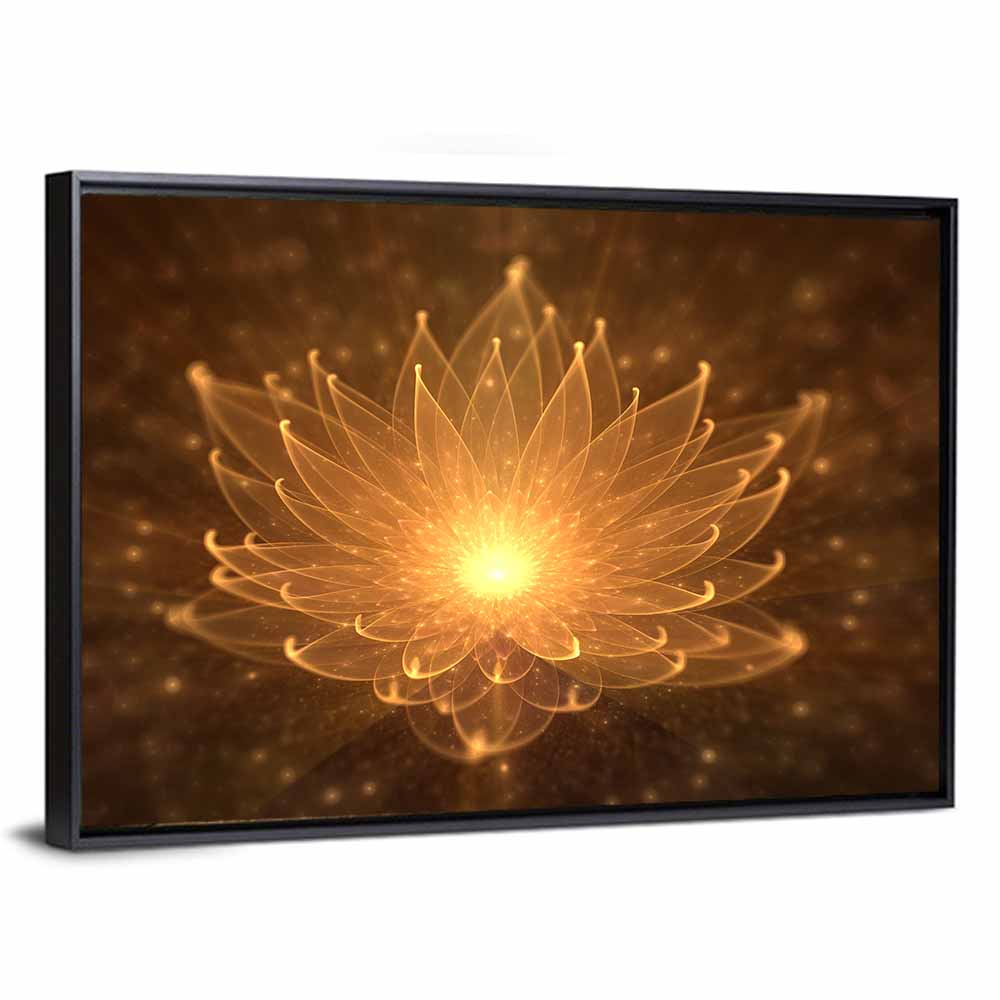 Golden Lotus Illustration Wall Art