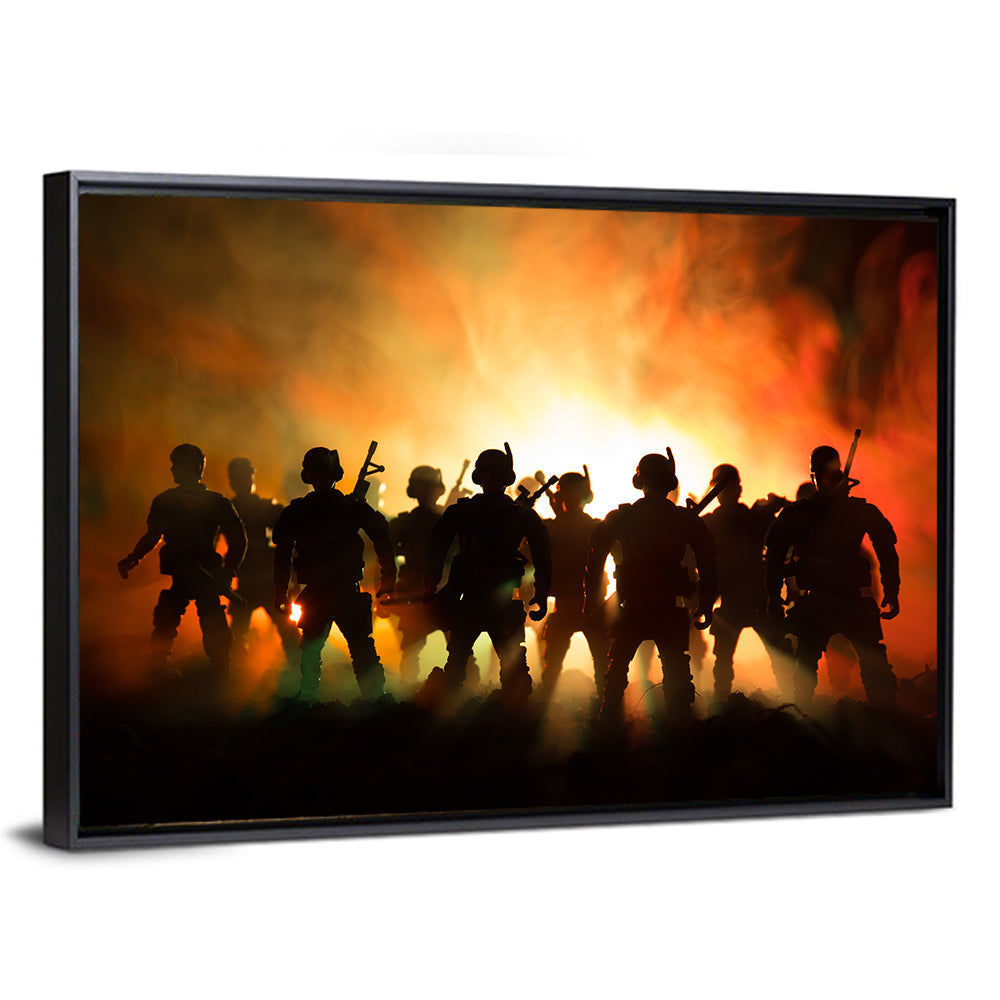 Silhouetted Infantry Line Wall Art