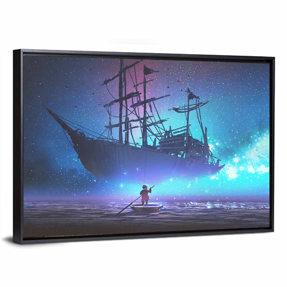 Sailing Ship Under Starry Sky Wall Art