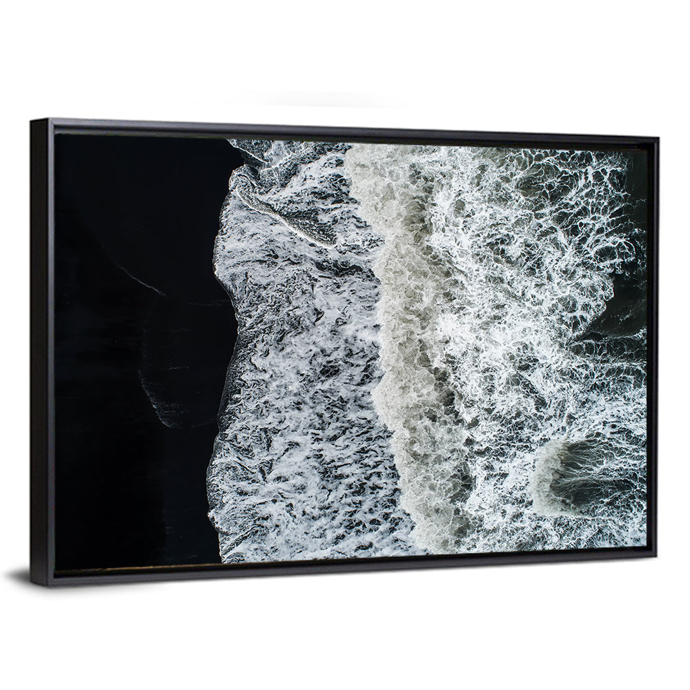Aerial Black Sand Shoreline Wall Art
