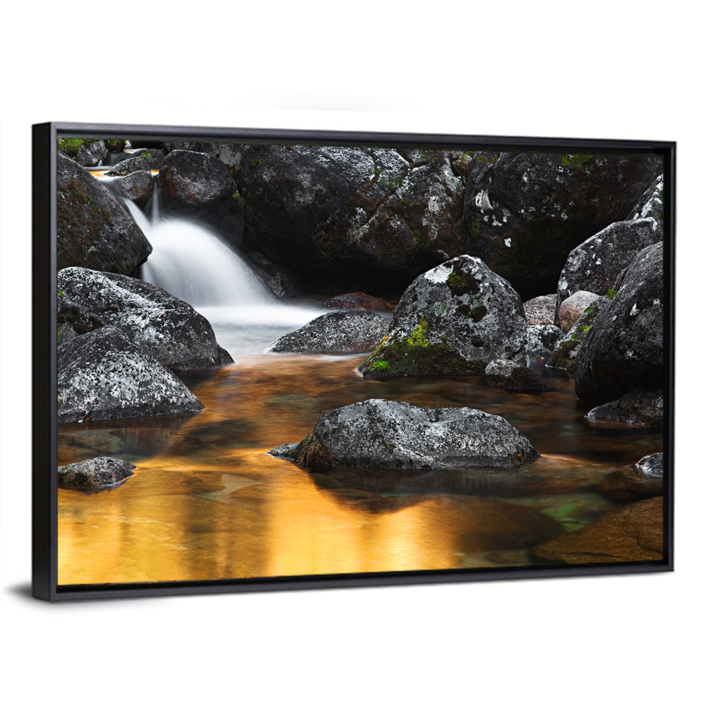 Golden Stream Waterfall Wall Art