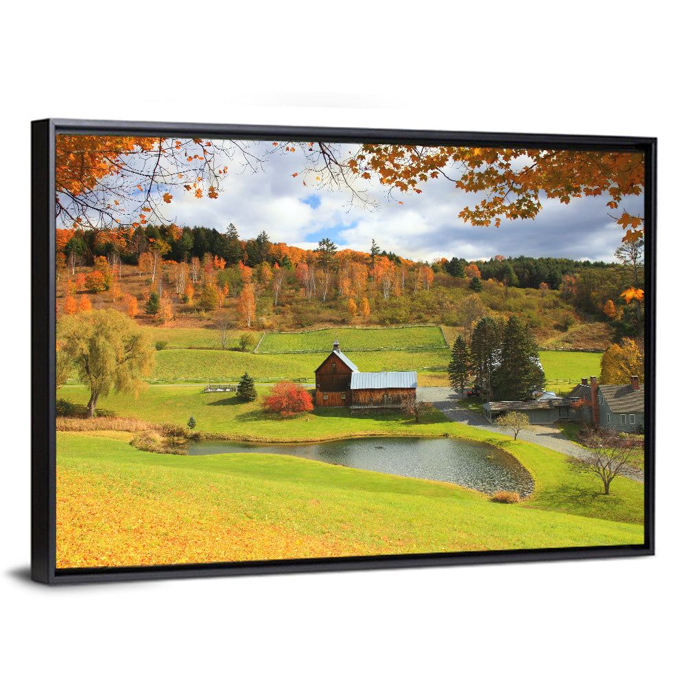 Vermont Barn by Pond Wall Art