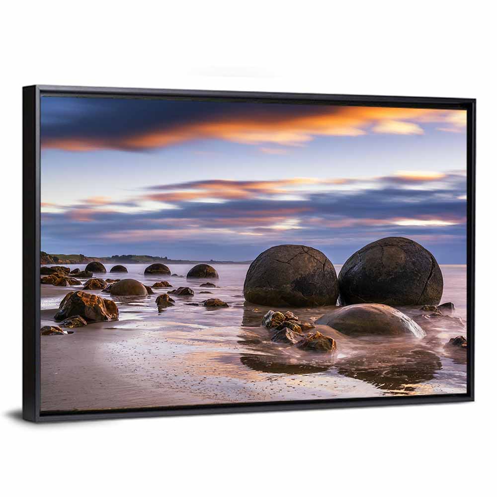 Moeraki Boulders at Sunset Wall Art