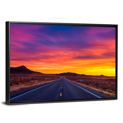 Infinite Desert Road Sunset Wall Art