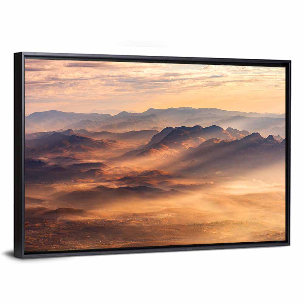 Misty Chiangdao Mountain at Golden Hour Wall Art