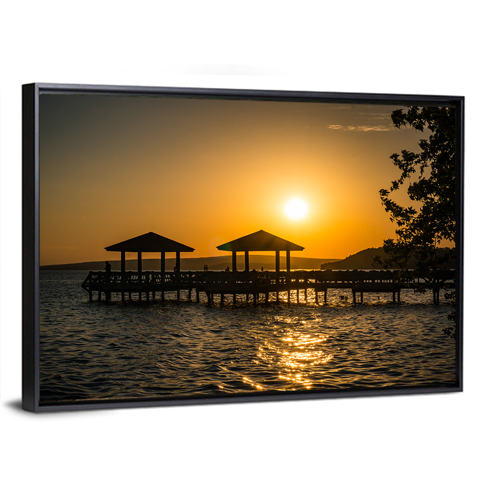 Lake Dardanelle Pier Sunset Wall Art