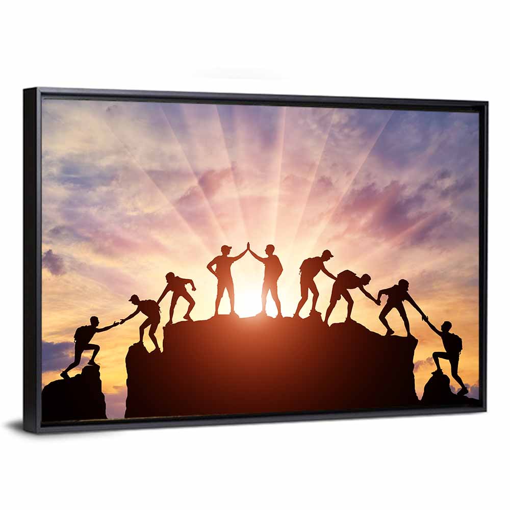 Sunburst Climbers Silhouette Wall Art