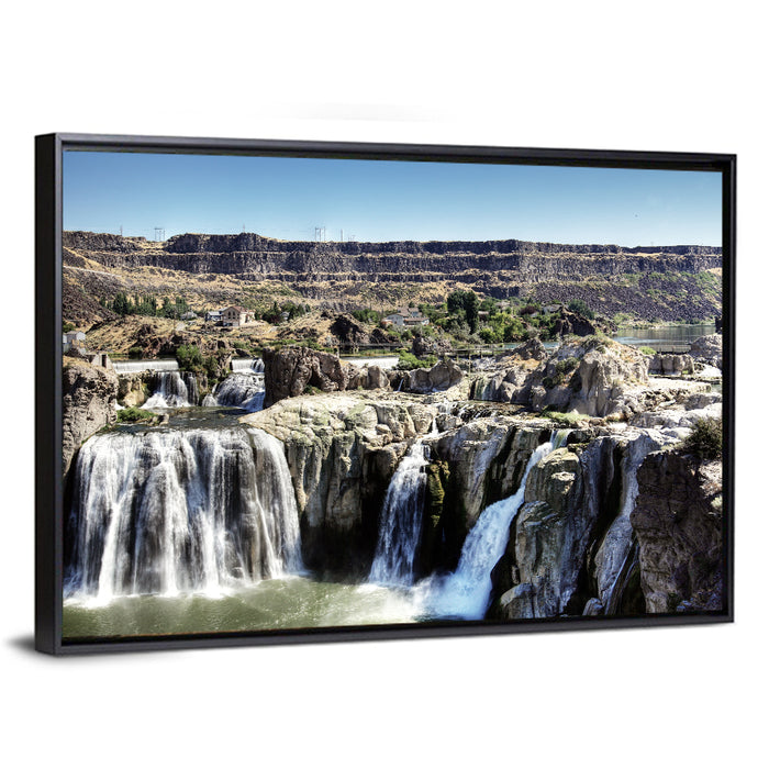Shoshone Falls, Twin Falls Idaho Wall Art as a framed canvas