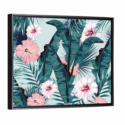 Tropical Hibiscus Pattern Wall Art