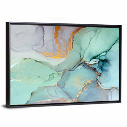 Teal Marble Geometric Abstract Wall Art