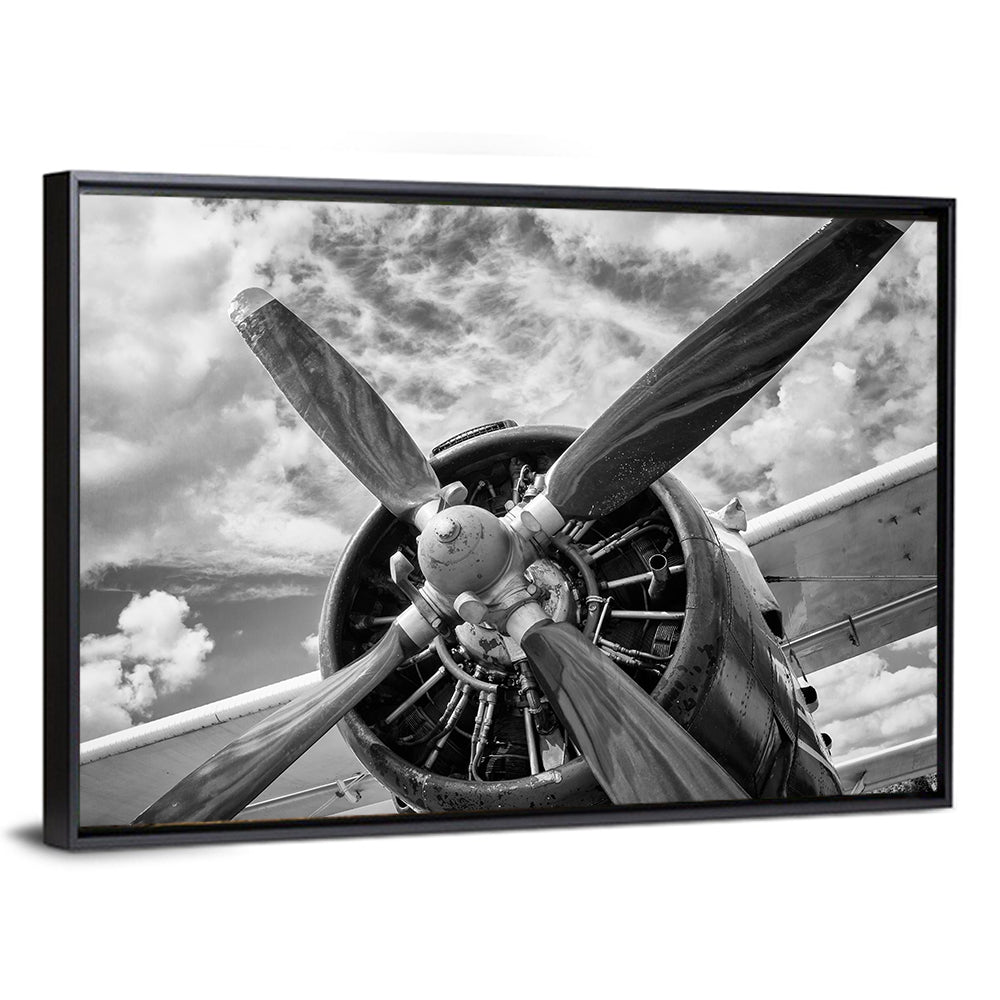 Vintage Airplane Radial Engine Close-up Wall Art