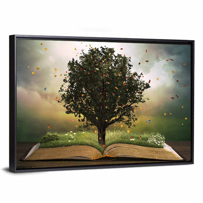 Tree Rising from an Open Bible Wall Art