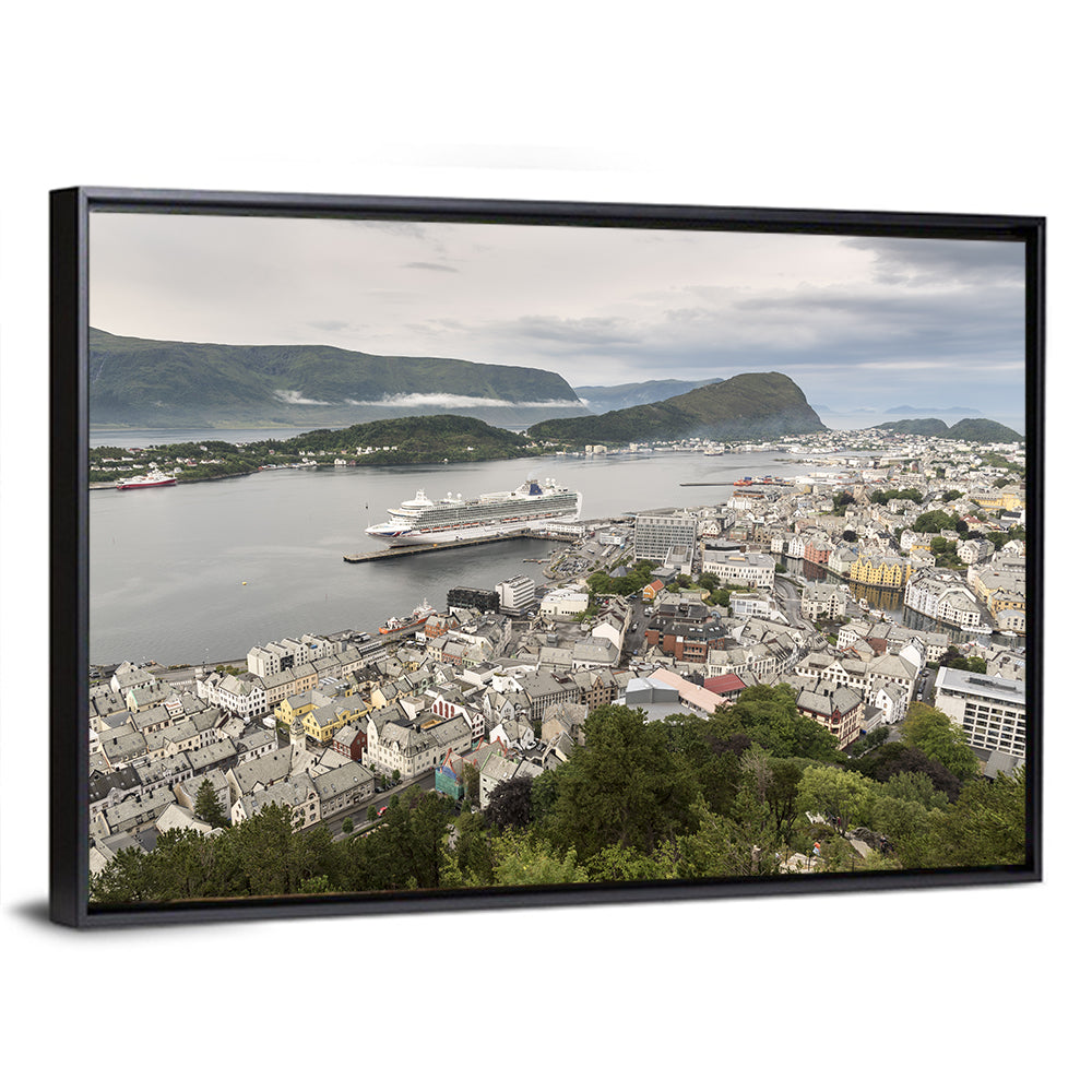 Alesund Harbor Cityscape Wall Art