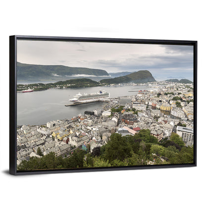 Alesund Harbor Cityscape Wall Art