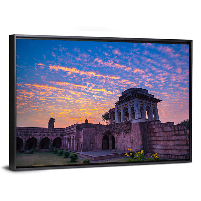 Ashrafi Mahal Sunset Wall Art as a framed canvas