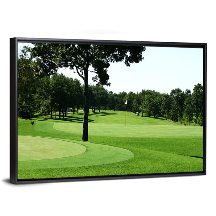 Oklahoma Golf Course Greens Wall Art as a framed canvas