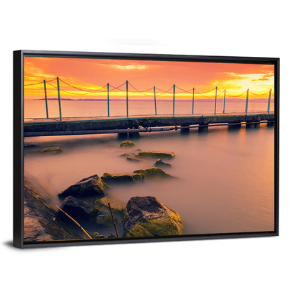 Lake Balaton Pier at Sunset Wall Art