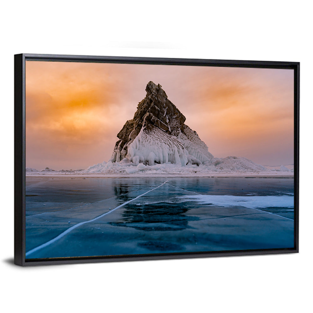 Frozen Lake Baikal at Dusk Wall Art