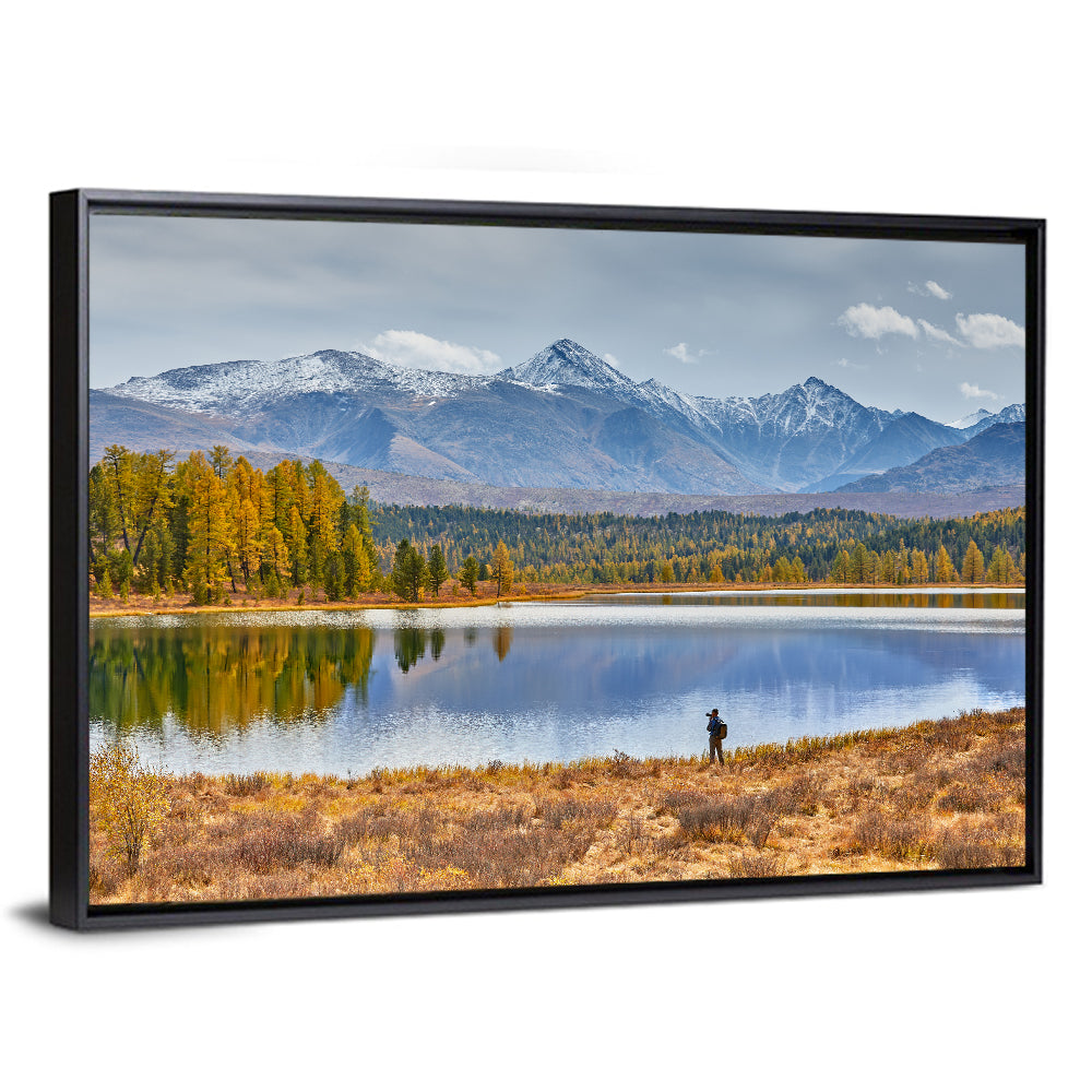 Autumn Mountain Lake Reflection Wall Art