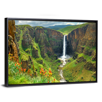 Maletsunyane Falls with Torch Lilies Wall Art