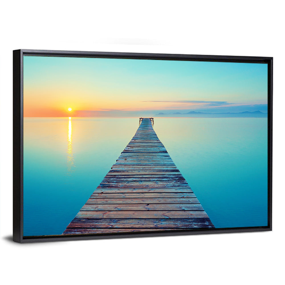 Wooden Footbridge at Sunset Wall Art