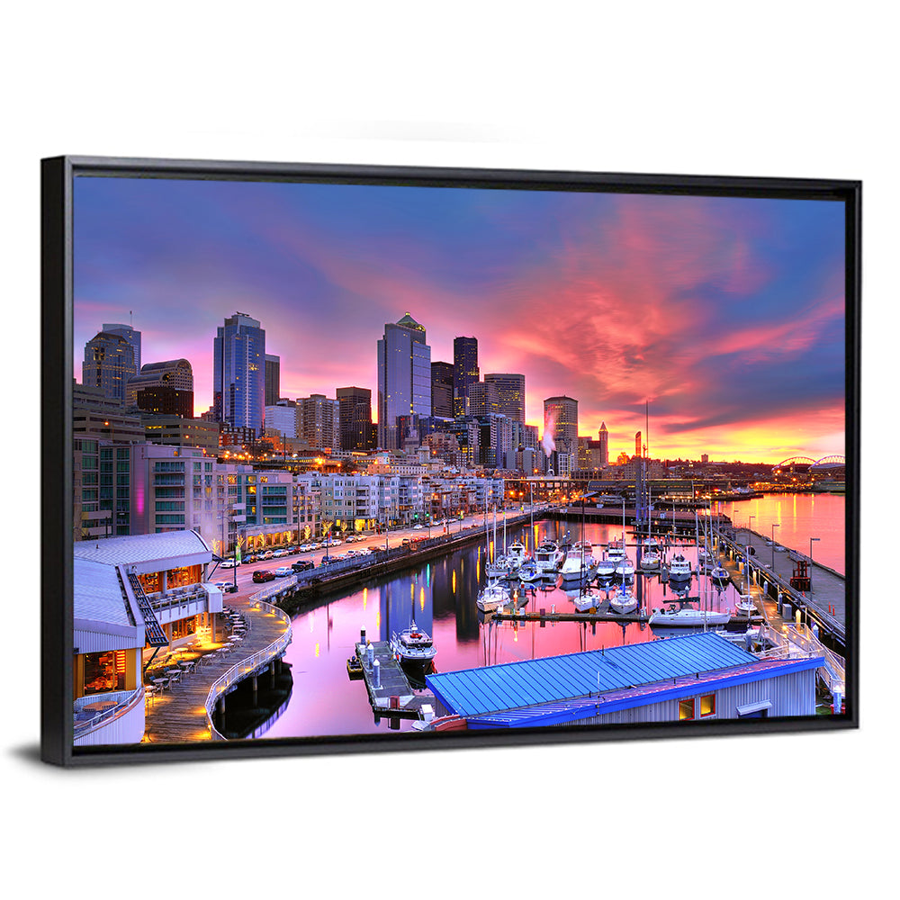 Seattle Skyline at Sunset Wall Art