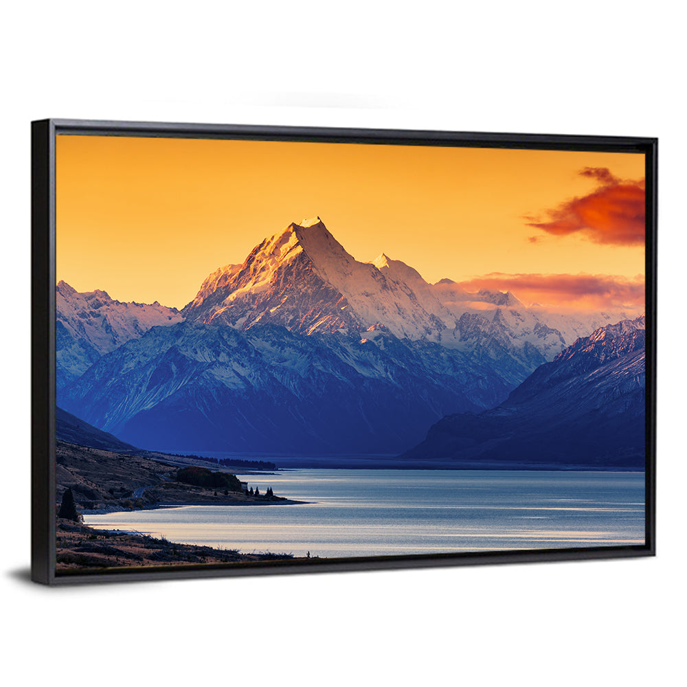 Aoraki Mount Cook Over Lake Pukaki Wall Art