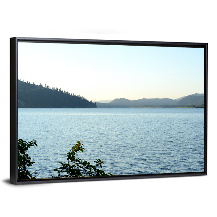 Lake Chatcolet Wall Art as a framed canvas