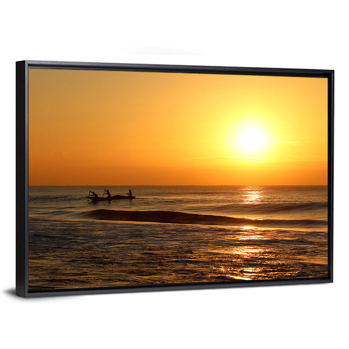 Puri Beach Sunrise Wall Art as a framed canvas