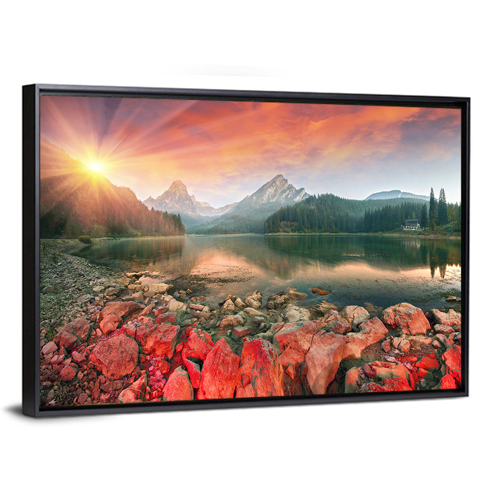 Obersee Sunrise Over Red Rocks Wall Art